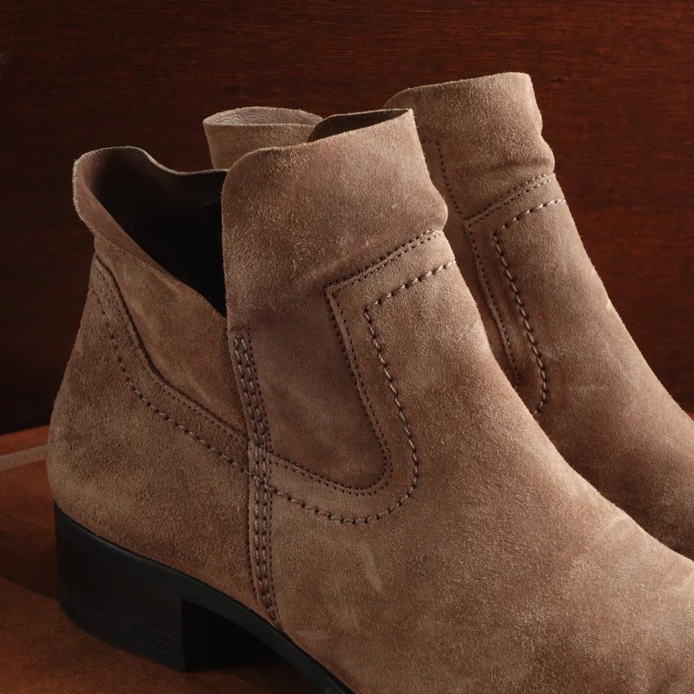Paul Green Boots Womens SZ UK 6 US 8.5 Brown Boston Suede Coastal Cowgirl Ankle
